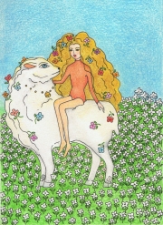 Girl And Sheep